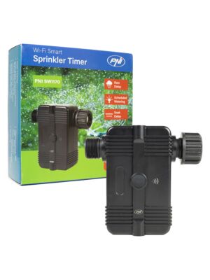 Controlador inteligente para riego PNI SWI170, Wi-Fi, conexión 3/4 o 1/2, 1700 l/h, control de la aplicación Tuya, comp