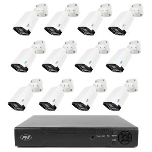 Paquete de videovigilancia NVR PNI House IP716 y 12 cámaras PNI IP125 con IP, 5MP