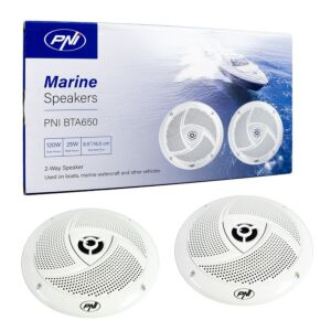 Altavoces coaxiales para barcos PNI BTA650, 120W, 16,5 cm, juego de 2