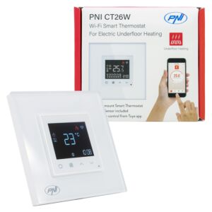 Termostato inteligente PNI CT26W WiFi suelo radiante eléctrico o grupo de bombeo, sensor de suelo incluido, 10A, m