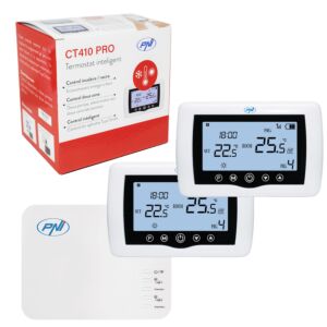 Termostato inteligente inalámbrico PNI CT410 PRO, con WiFi, control de 2 zonas vía Internet, para sistemas de calefacción, bombas, electricidad