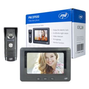 Videoportero PNI DF930 con 1 monitor, pantalla LCD de 7 pulgadas, 800x480, salida electromagnética yala, negro