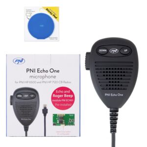Paquete de micrófono PNI Echo One para PNI HP 6500 y PNI HP 7120 con módulo de eco y almohadilla adhesiva azul.