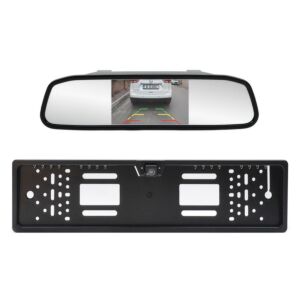 Sistema de aparcamiento inalámbrico PNI Escort P25 con pantalla de 4,3 pulgadas en el retrovisor y cámara en el portamatrícula