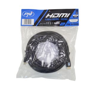 Cable HDMI PNI H1000 High-Speed ​​1.4V, plug-in, Ethernet, dorado, 10m