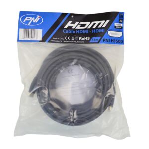 Cable HDMI PNI H1500 High-Speed ​​1.4V, plug-in, Ethernet, dorado, 15m