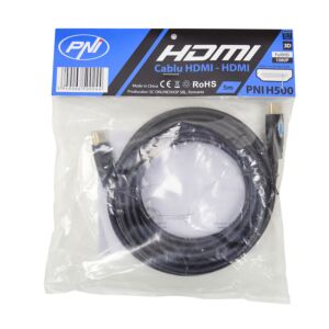 Cable HDMI PNI H500 High-Speed ​​1.4V, plug-in, Ethernet, dorado, 5m