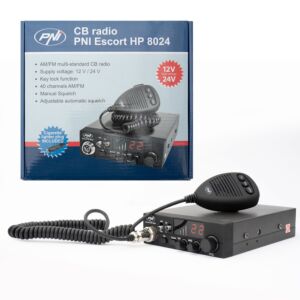 La estación de radio CB PNI HP 8024 escolta con ASQ ajustable y fuente de alimentación 12V-24V