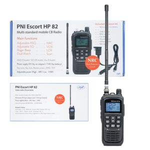 Estación de radio CB portátil PNI Escort HP 82 sin cargador, multiestándar, 4W, 12V, AM-FM, NRC, Dual Watch, Roger Beep,