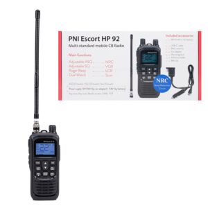 Estación de radio CB portátil PNI Escort HP 92 sin cargador, multiestándar, 4W, AM-FM, NRC, Dual Watch, Roger Beep, ASQ