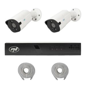 Paquete de videovigilancia con 2 cámaras y cables de 20 metros incluidos