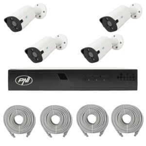 Paquete de videovigilancia con 4 cámaras y cables de 20 metros incluidos