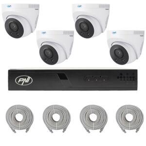 Paquete de videovigilancia con 4 cámaras y cables de 20 metros incluidos