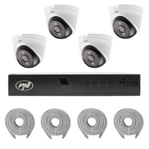 Paquete de videovigilancia con 4 cámaras y cables de 20 metros incluidos