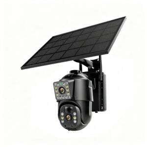 Cámara de videovigilancia IP976S GSM 4G AOV, PTZ, doble lente 3MP + 3MP, panel solar de 6.5W, batería de bloque de 8000mAh, Ca app