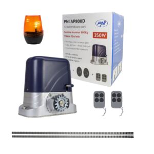 El kit de automatización de puertas PNI AP800D incluye un bastidor de motor de 4 m, fotocélulas, control remoto, lámpara, 230 V de desarrollo 1100 N y 8