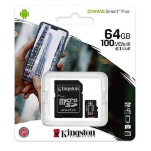 Tarjeta de memoria MicroSD Canvas Select Plus, 64 GB, 100 MB / s, con adaptador