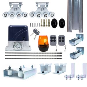 Kit completo de automatización para compuertas autoportantes PNI AP800D, motor, ruedas, fotocélulas, mando a distancia, lámpara, rack de 6 metros,