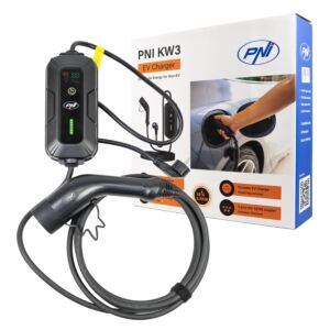 Cargador portátil PNI KW3, 16A, 3.5KW, para coches eléctricos, 230V, monofásico, cable tipo 2 y conector IEC62 de 5 pines