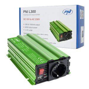 Inversor de tensión PNI L300 alimentación 12V salida 230V 300W