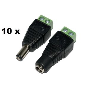 Juego de 10 conectores hembra/macho PNI M02 para sistemas de vigilancia