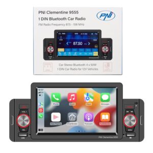 Reproductor MP5 para coche PNI Clementine 9555 Pantalla 1DIN 5 pulgadas 4 x 50W, Bluetooth, radio FM, Carplay, función RDS