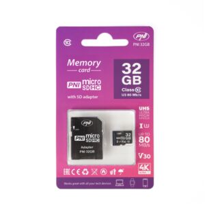 Tarjeta de memoria MicroSD PNI de 32 GB con adaptador SD