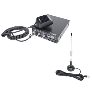 Paquete Estación de Radio CB CRT S Mini Doble Voltaje 12/24V 4W + Antena CB PNI ML29