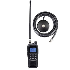PNI Escort HP 92 Kit de estación de radio portátil portátil CB 4W, 12-24V AM-FM con base magnética BNC