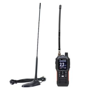 PNI Escort HP 102 Estación de radio portátil multiestándar CB, 4W, 12V-24V, AM-FM con antena PNI Extra 45 CB con imán