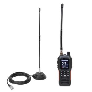 Paquete de estación de radio CB portátil PNI Escort HP 102 multi estándar, 4W, 12V-24V, AM-FM con antena CB PNI Extra 40 con imanes.