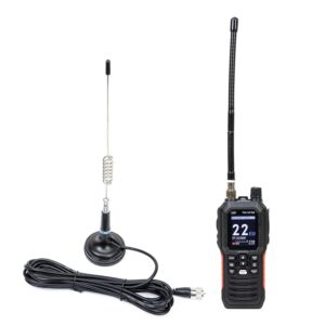 Paquete de estación de radio CB portátil multiestándar PNI Escort HP 102, 4W, 12V-24V, AM-FM con antena CB PNI ML29 con imán