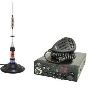 CB PNI ESCORT Paquete de estación de radio HP 8024 ASQ, 12-24 V, 40 canales, antena 4W + CB PNI ML70 con imán