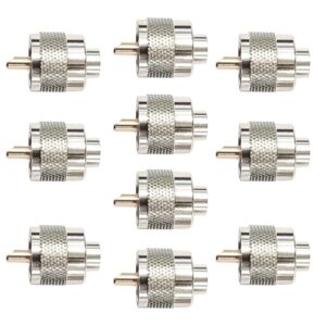 Juego de 10 piezas PNI PL259 enchufe corto para cable RG58 con pin central dorado de 6 mm