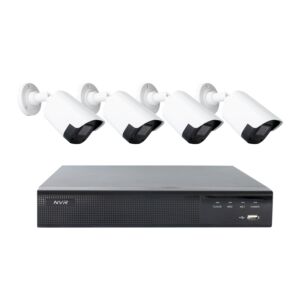 Kit de videovigilancia PNI House IPMAX POE22S, NVR y 4 cámaras tipo bala de 4MP