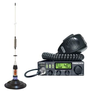 Kit Radio CB President MARTIN ASC + Antena CB PNI ML70, longitud 70cm, 26-30MHz, 200W