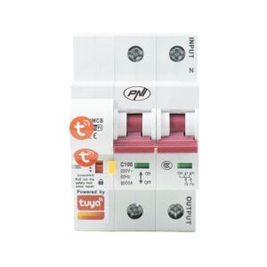 Fusible automático inteligente WiFi PNI SafeHome PT802P, 2P, 100A, control por internet, aplicación móvil Tuya Smart,
