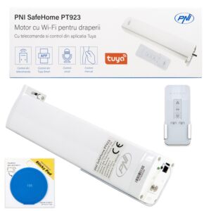 Paquete de motor inteligente para cortinas, cortinas WiFi PNI SafeHome PT923 con almohadilla adhesiva azul incluida.