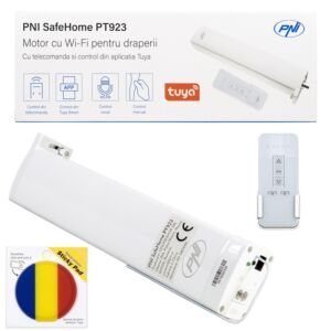 Paquete de motor inteligente para cortinas, cortinas WiFi PNI SafeHome PT923 con bandera adhesiva incluida.