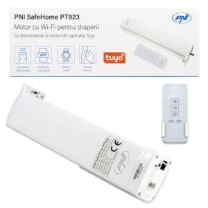 Motor de cortina inteligente, cortinas PNI SafeHome PT923 WiFi, con mando a distancia incluido, controlado con la aplicación Tuya 