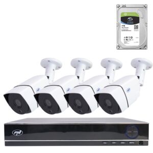 Paquete kit de videovigilancia AHD PNI House PTZ1300 Full HD - NVR y 4 cámaras exteriores 2MP full HD 1080P con HDD 1Tb incl
