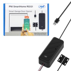 Relé inteligente PNI SmartHome RG121 con Wi-Fi para el control de apertura de puertas de garaje/portones, compatible con la app Tuya,