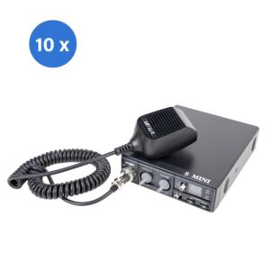 Caja con estación de radio 10bc CB CRT S Mini Dual Voltaje, 12/24V, 4W, con ASQ, AM-FM