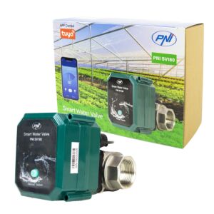 Válvula de agua inteligente PNI SV180 Conectividad Wi-Fi, IP65, DN25 1 tol, aplicación Tuya, compatible con Amazon Alexa