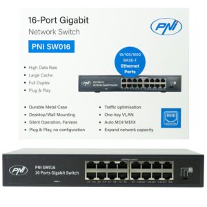 Conmutador PNI SW016, 16 x 10/100/1000 Mbps