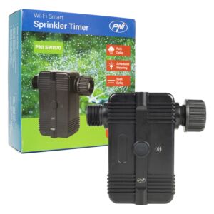 Controlador inteligente para riego PNI SWI170, Wi-Fi, conexión 3/4 o 1/2, 1700 l/h, control de la aplicación Tuya, comp