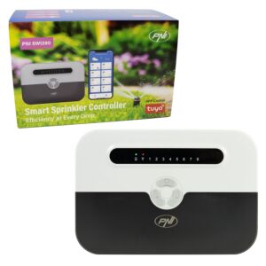 Programador de riego inteligente PNI SWI280, Wi-Fi, para 8 zonas, control desde Tuya Smart, compatible con Amazon Alexa