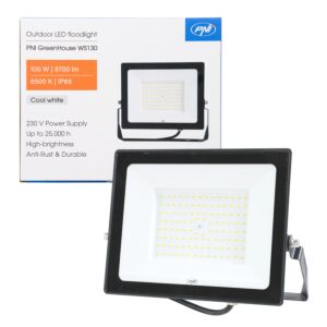 Reflector LED PNI GreenHouse WS130 100 W, fuente de alimentación 230 V, 8700 lm, 6500 K, IP65