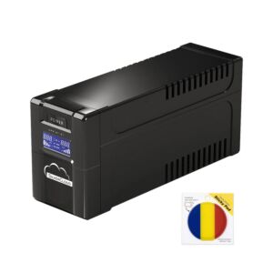 Paquete de SAI SilverCloud SafePC 650AVR, 360 W de potencia y bandera adhesiva incluida.