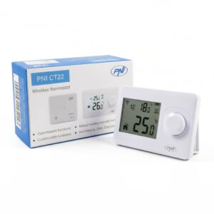 Termostato inalámbrico PNI CT61S para sistemas de calefacción, pantalla iluminada, programas diarios